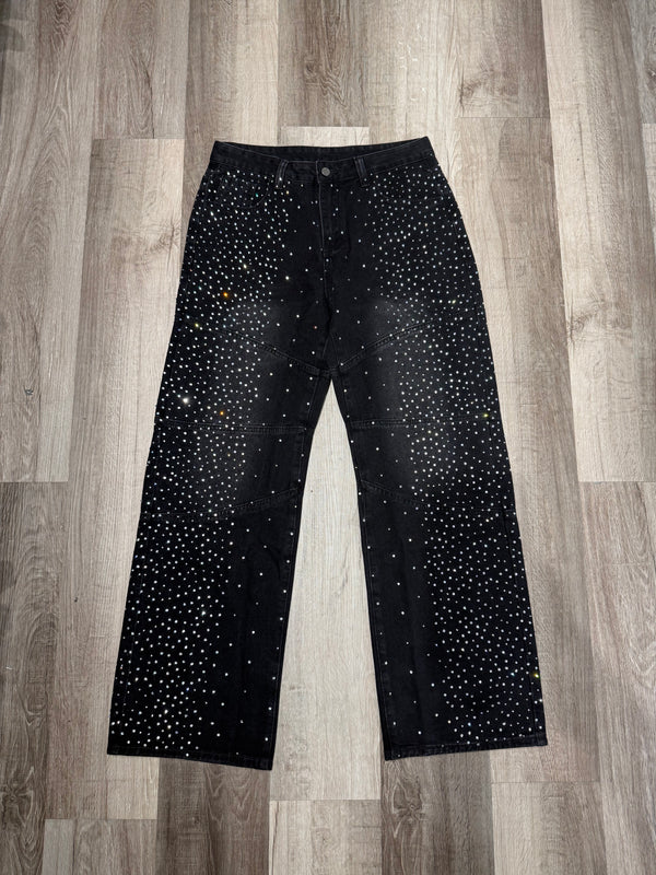 Black Rhinestone Jeans