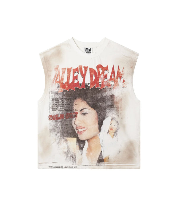 VALE WHITE LA FLOR MUSCLE TEE