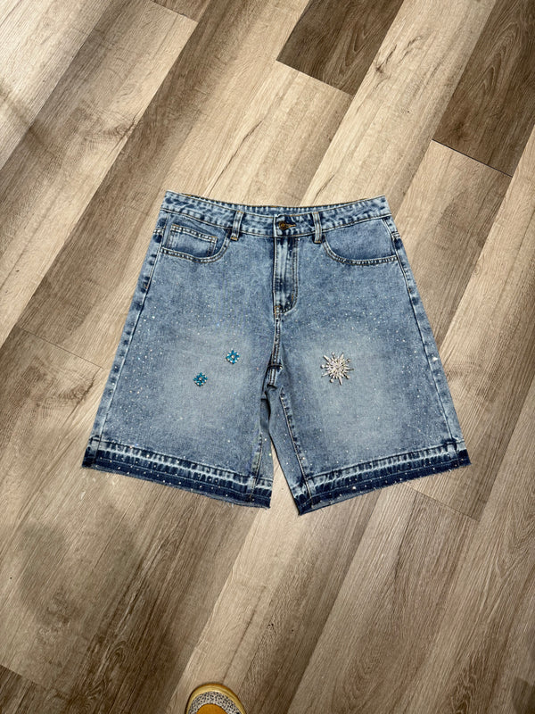 Blue Snowflake Jorts