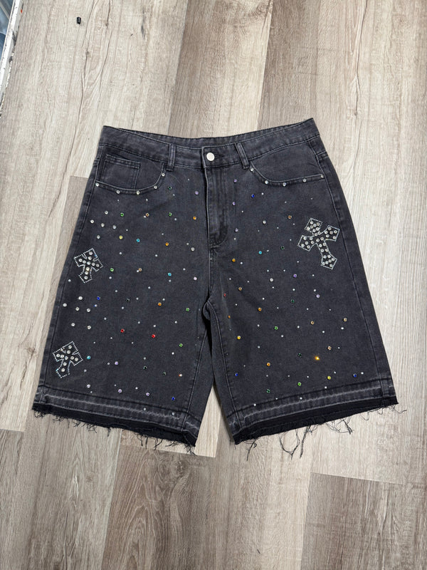 Multi Color Cross Jorts