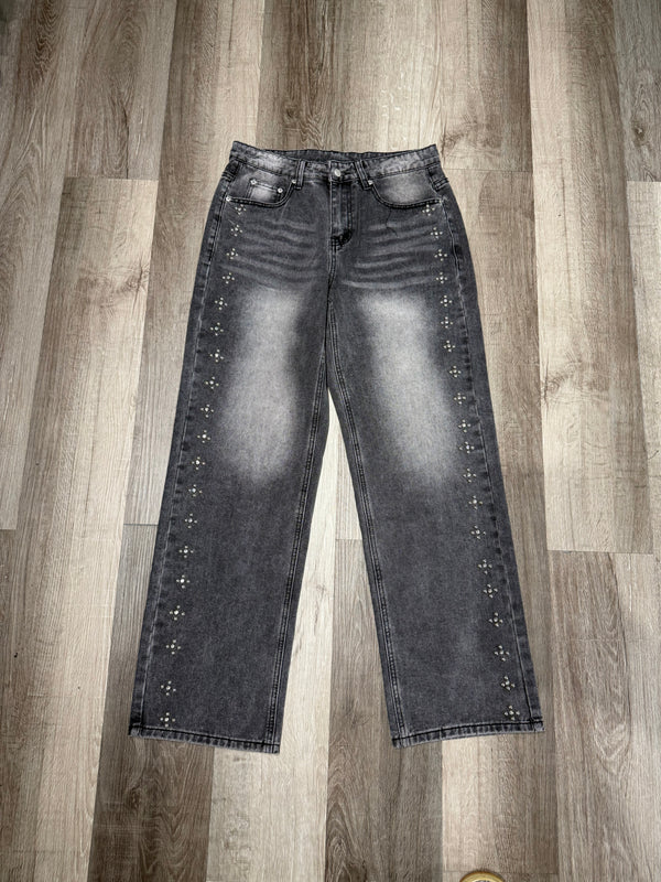 Studded Black Baggy Jeans