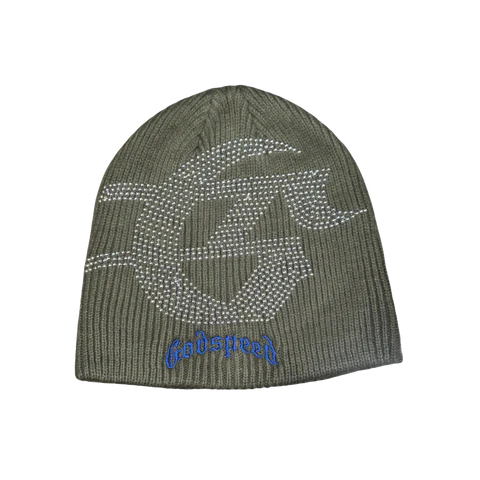 Godspeed Studded Beanie Olive/ Blue